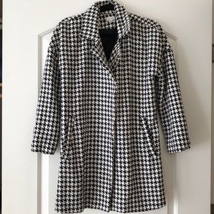 Black & White Houndstooth Coat